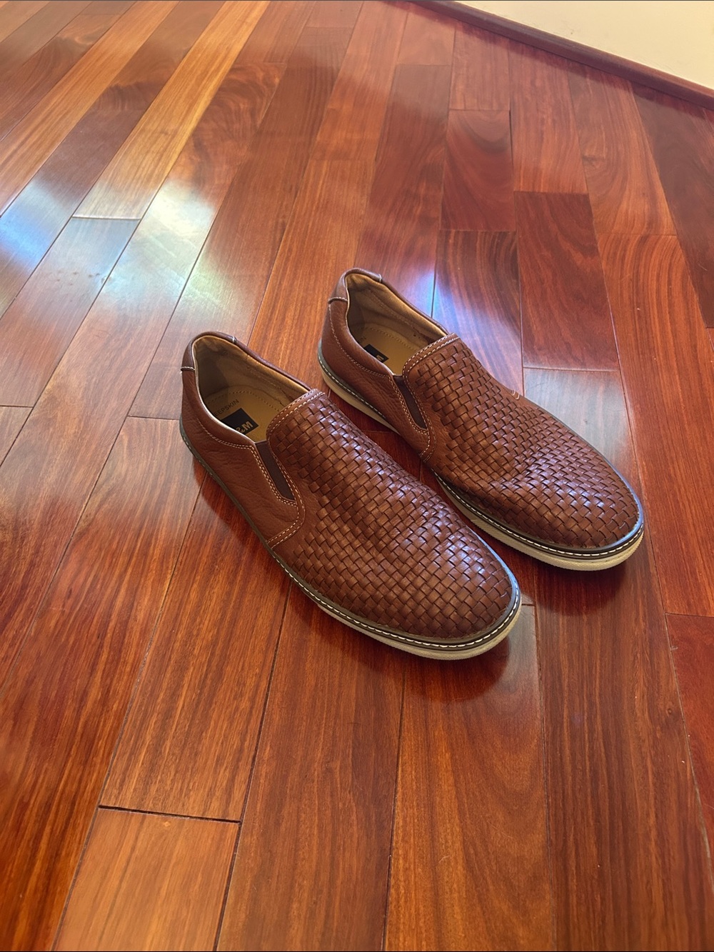 Johnston & Murphy Woven Slip-On Loafers - Brown
